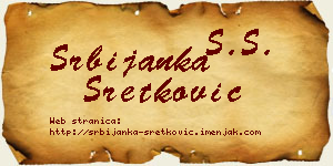Srbijanka Sretković vizit kartica